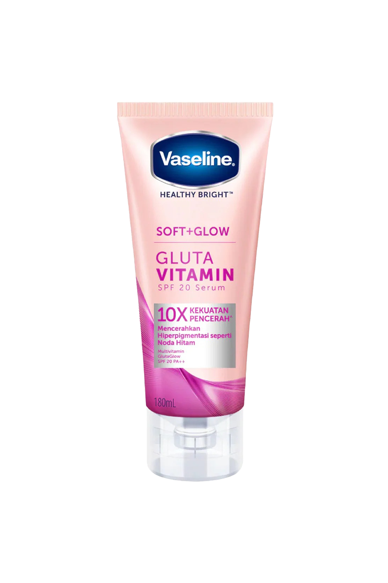 Original Vaseline Healthy Bright Soft + Glow Gluta Vitamin Spf 20 Serum 180Ml  Available At Beauty Pouch. Cod Across Pakistan.
