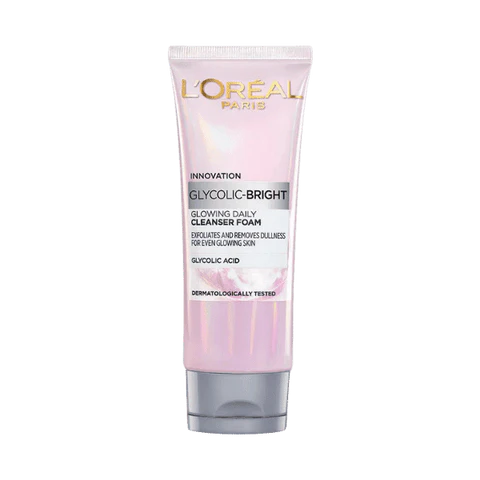 Loreal Paris Glycolic Bright Glowing Daily Cleanser Foam For Even Glowing Skin 100ml