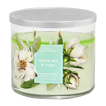 Bath & Body Works White Tea & Sage 3-Wick Candle