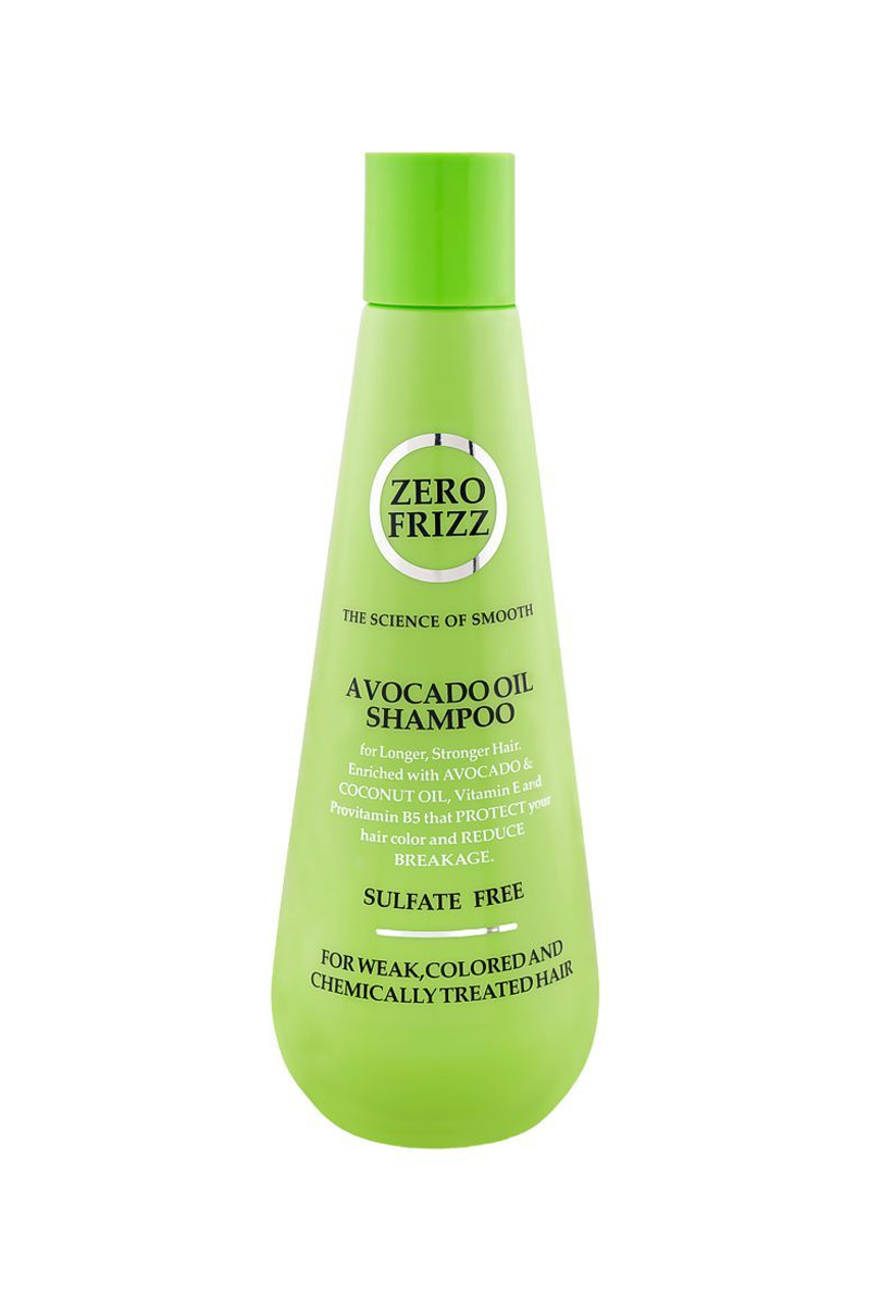 Zero Frizz - Avocado Oil Shampoo Sulfate Free For Weak & Chemically Treated Hair - 355ml