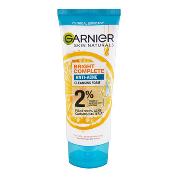 Garnier Skin Naturals Bright Complete Anti-Acne Cleansing Foam For Oily Acne Prone Skin 100ml