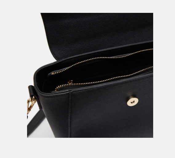 Shoexpress Solid Satchel Bag with Detachable Shoulder Strap Black