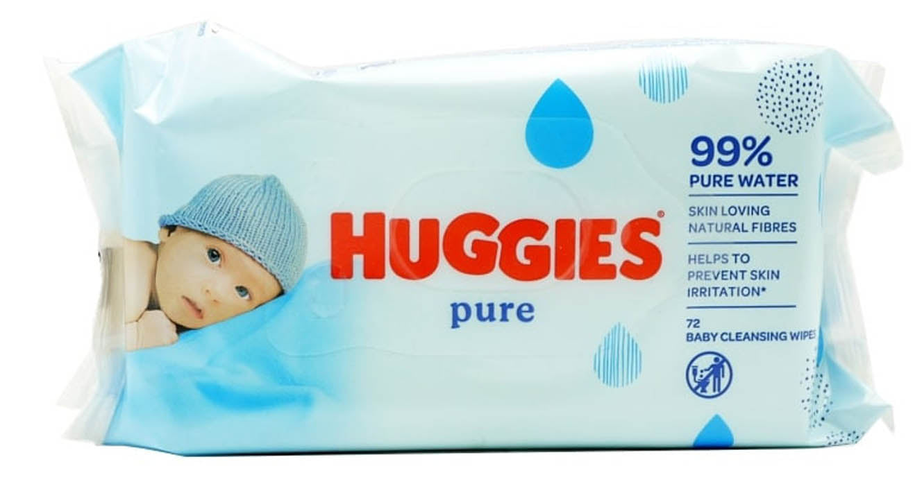 Huggies Pure Jumbo Pack 72 Wipes