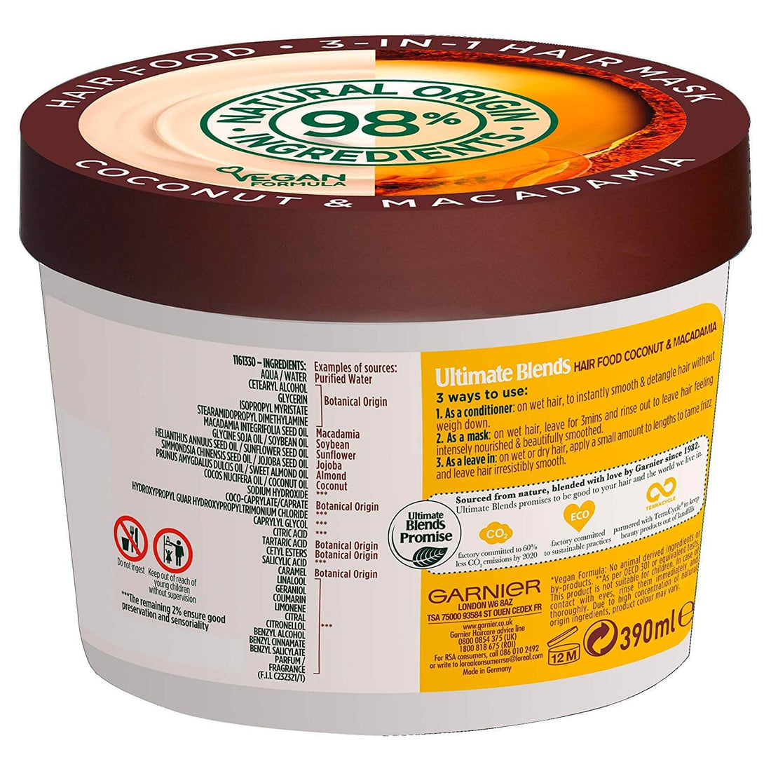 Garnier Ultimate Blends Hair Food Coconut Oil 3-in-1 Frizzy Hair Mask Treatment