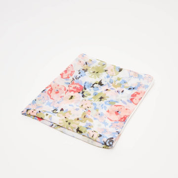 All Over Floral Print Scarf - White