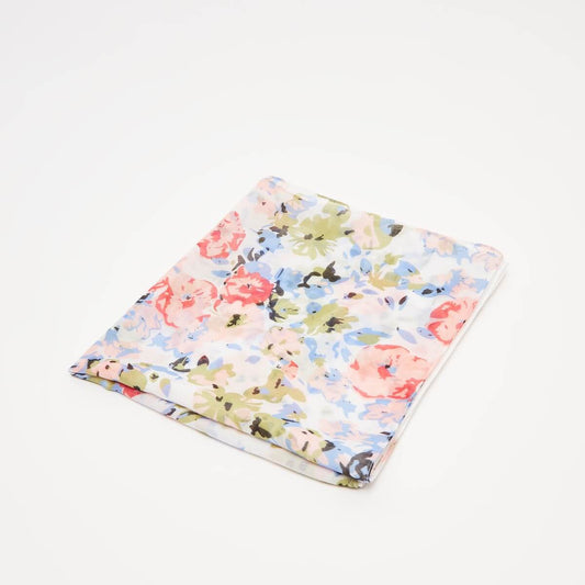 All Over Floral Print Scarf - White
