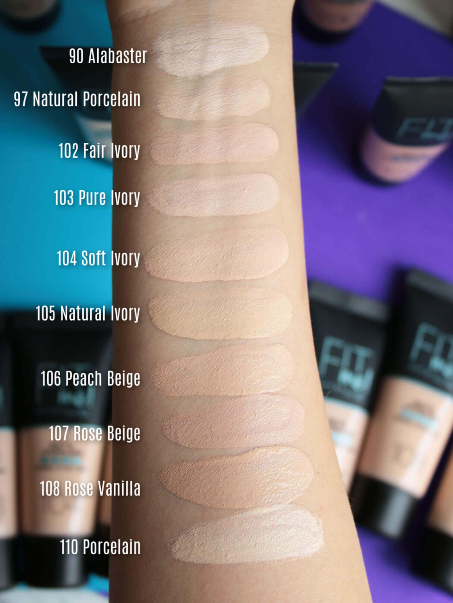maybelline mate and poreless foundation mac shades