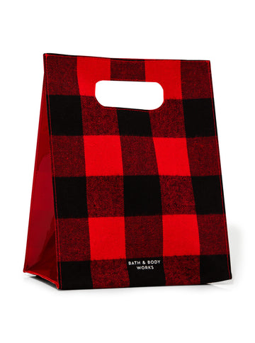Bath & Body Works Black & Red Buffalo Check Gift Bag