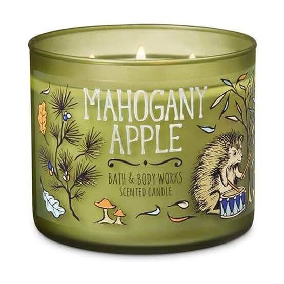 Bath & Body Works - 3 Wick Scented Candle - Mahogany Apple