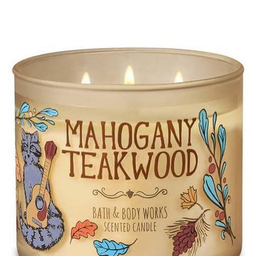 Bath & Body Works - 3 Wick Scented Candle - Mahogany Teakwood