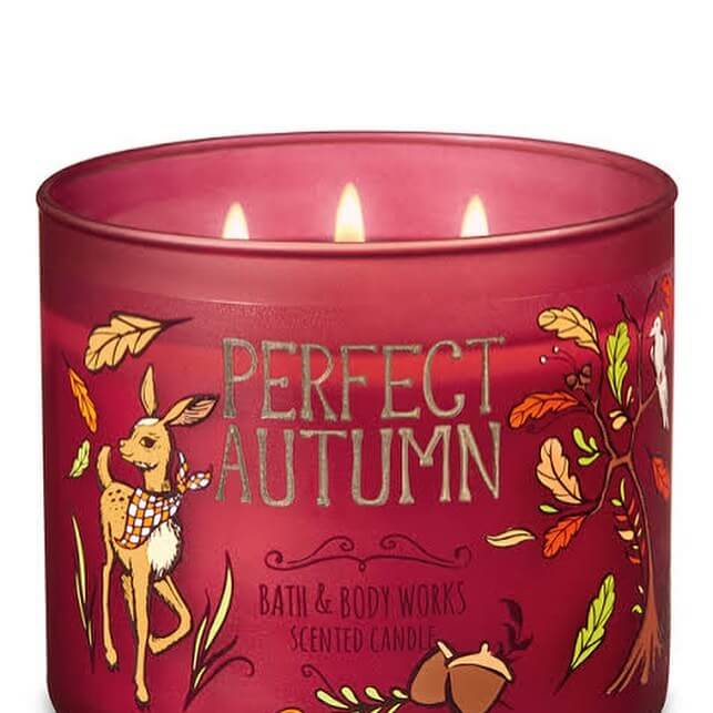 Bath & Body Works - 3 Wick Scented Candle - Perfect Autumn