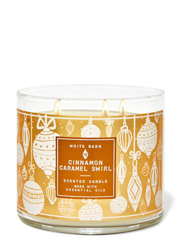 Bath & Body Works Cinnamon Caramel Swirl 3-Wick Candle