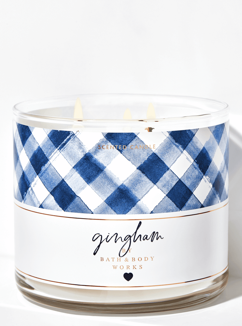 Bath & Body Works Gingham  3-Wick Candle