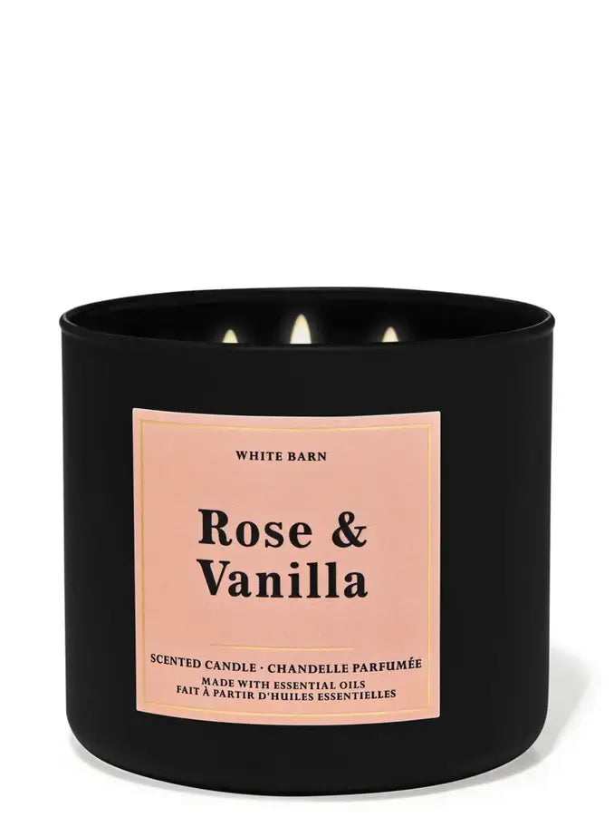 Bath & Body Works Rose Vanilla 3-Wick Candle