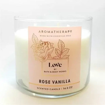 Bath & Body Works Rose Vanilla 3 Wick Candle