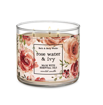 Bath & Body Works Rose Water & Ivy 3-Wick Candle