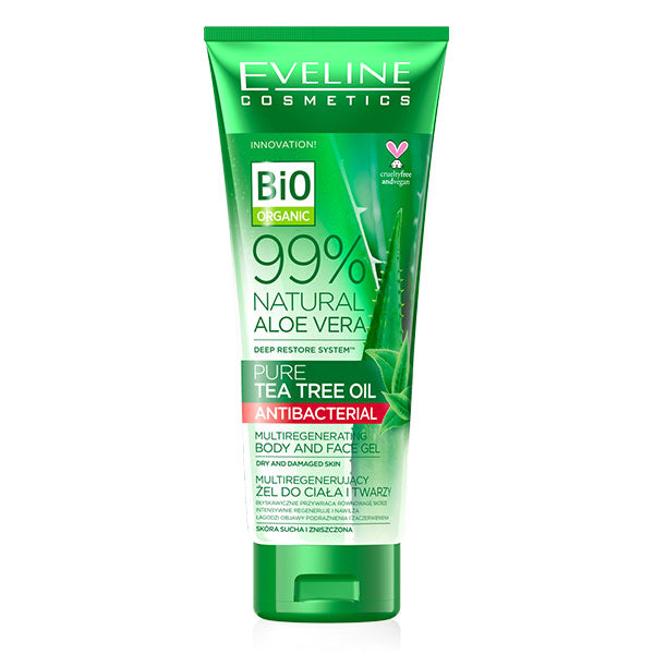 Eveline Bio Organic 99% Natural Aloe Vera Pure Tea Tree Oil Gel