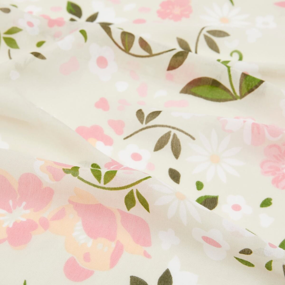 Floral Print Scarf Pink And White Flower