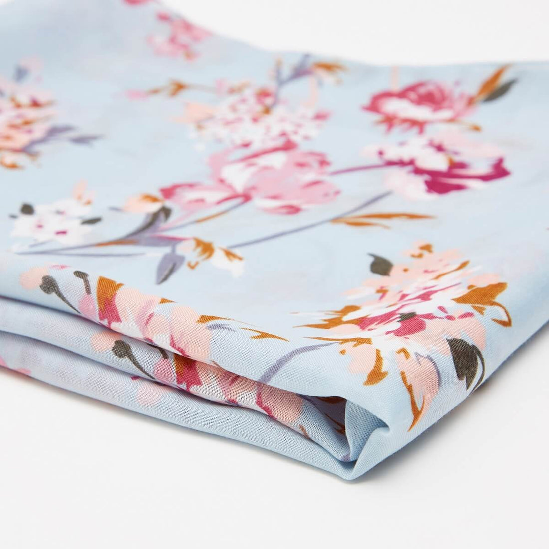 All Over Floral Print Scarf - Blue