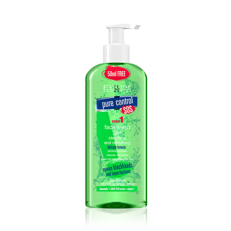 Eveline Pure Control Face Wash Gel Green 200ml