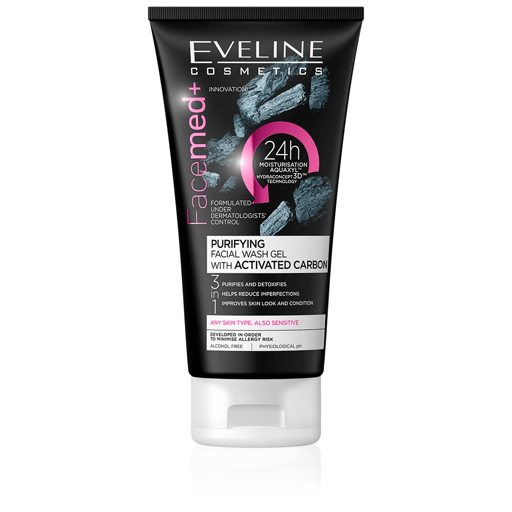 Eveline Purifying Face Wash Gel With Activated Carbon 150 ml