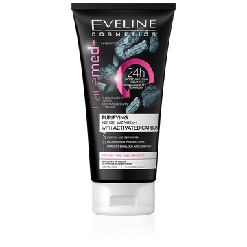 Eveline Purifying Face Wash Gel With Activated Carbon 150 ml