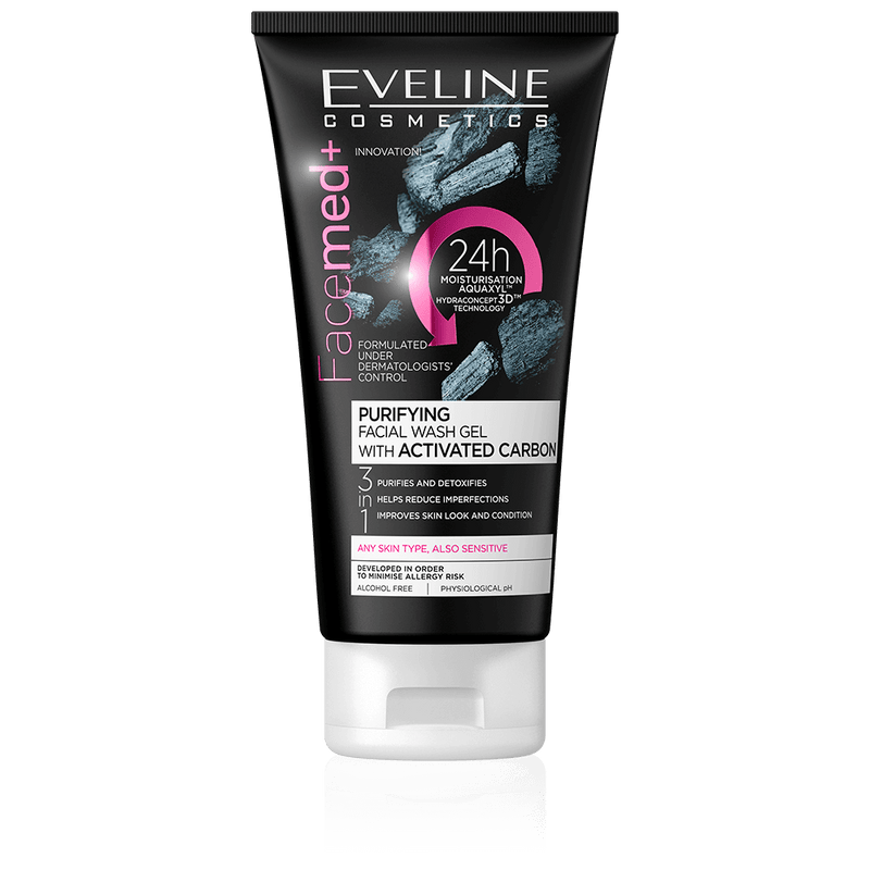 Eveline Purifying Face Wash Gel With Activated Carbon 150ml