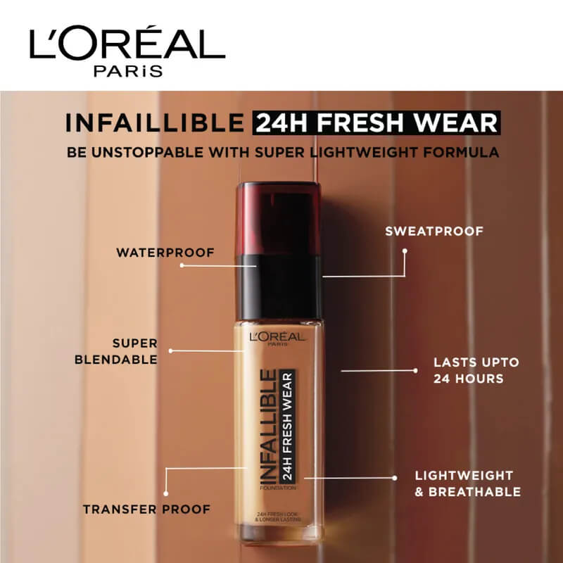 Loreal Infallible 24H Fresh Wear Foundation 120 Golden Vanilla 30ml