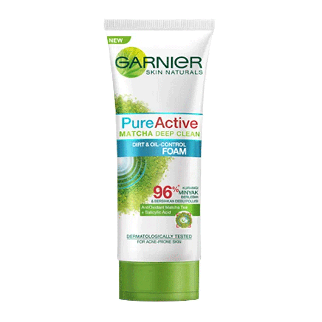 Garnier Skin Naturals Pure Active Matcha Deep Clean Dirt & Oil-Control Foam 100ml