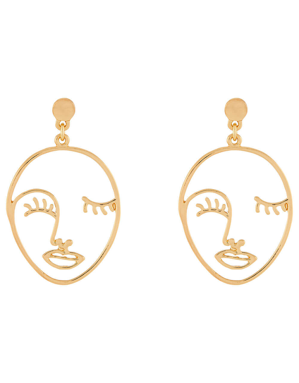 Accessorize Gold Face Earrings