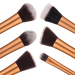 Savisto Essentials Uk Makeup Brushes Set Gold 6 Brushes Included