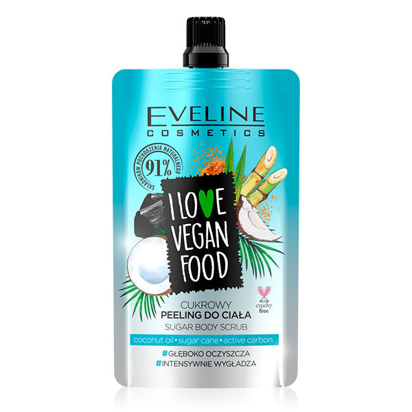 Eveline I Love Vegan Food Coconut Detox Sugar Body Scrub