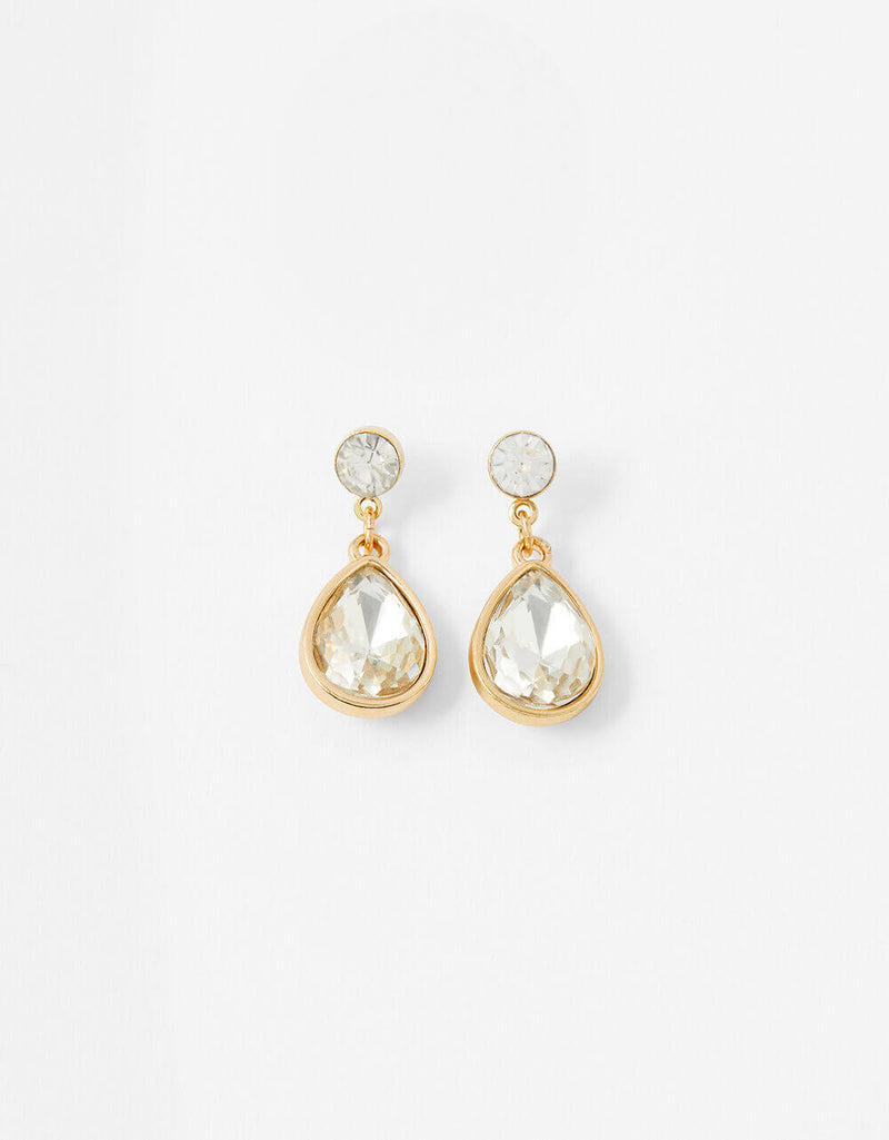 Accessorize Kylie Clear Gem Short Drop Earrings