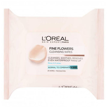 Loreal Fine Flowers Cleansing Wipes For Normal To Combination Skin 25Pcs