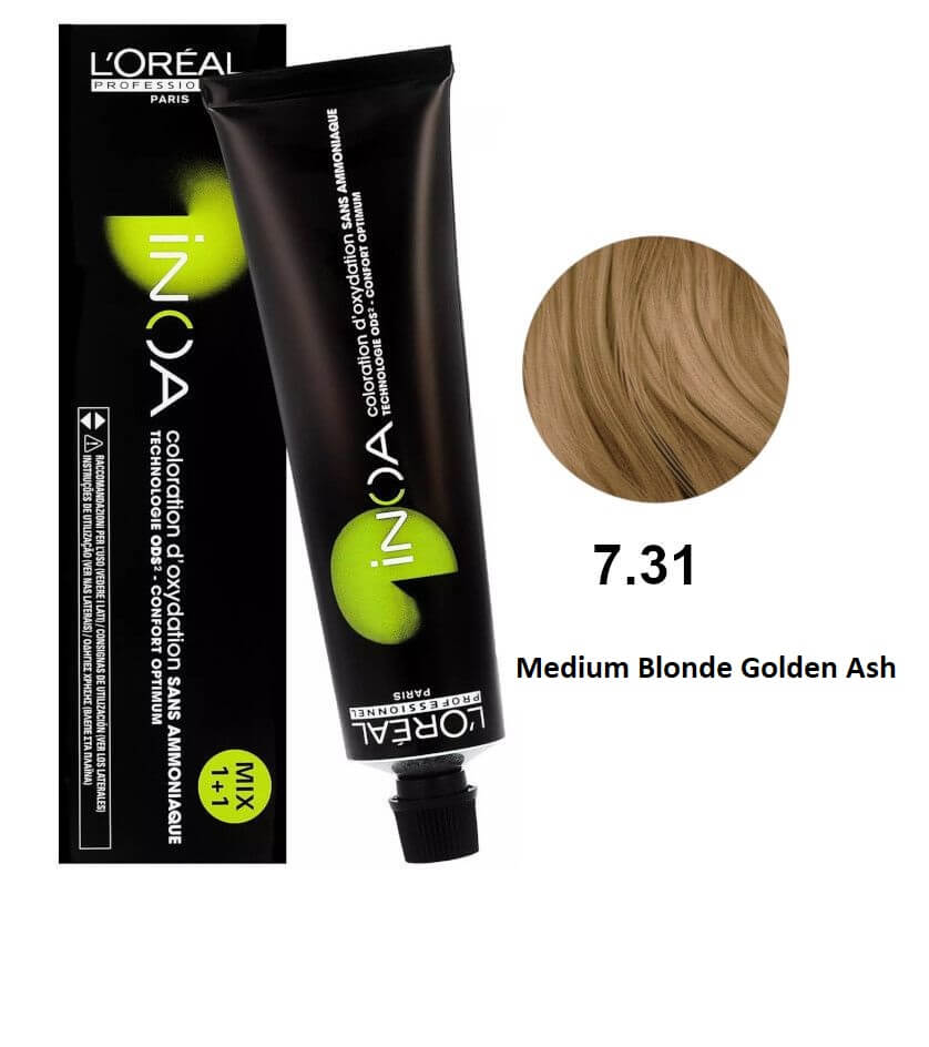 Loreal Professional Hair Color Inoa 7.31 Medium Blonde Golden-Ash