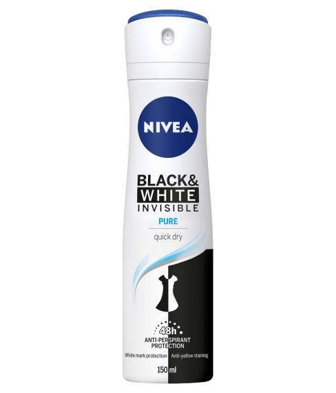Nivea Deodorants 150ml Black & White Pure Invisible 150ml