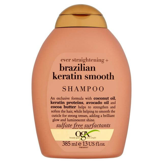 OGX Brazilian Keratin Smooth Sulfate Free Shampoo 385ml