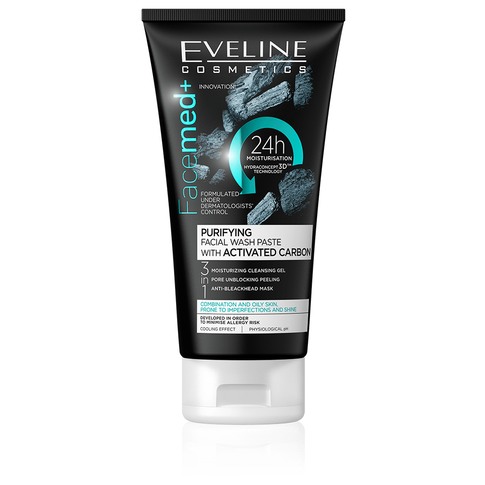 Eveline Facemed+ Facial Wash Gel Activated Carbon 150ml