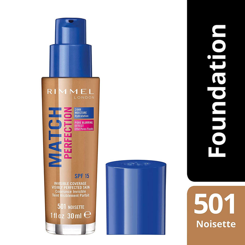 Rimmel London Match Perfection Liquid Foundation 501 Noisette 30ml