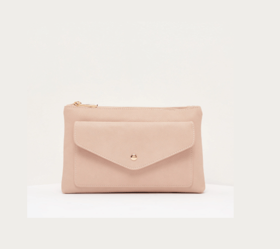 Shoexpress Textured Shoulder Bag with Detachable Sling Strap Tea Pink