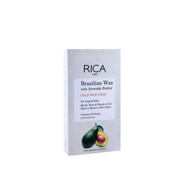 Rica Legs & Body Cold Wax Strip Brazilian Avocado Butter 20 Strips