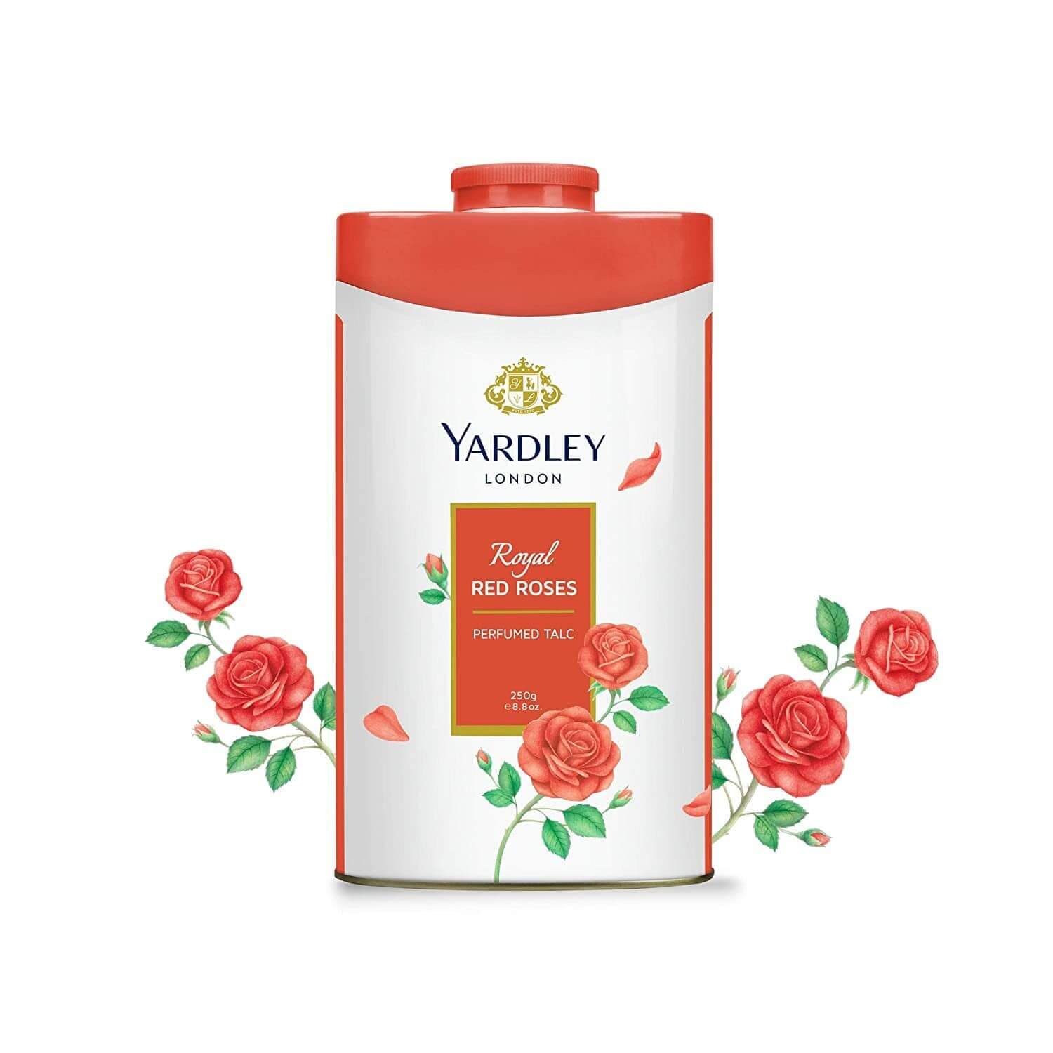 Red Perfumed Roses Yardley London Red Roses Talcum Powder 250g