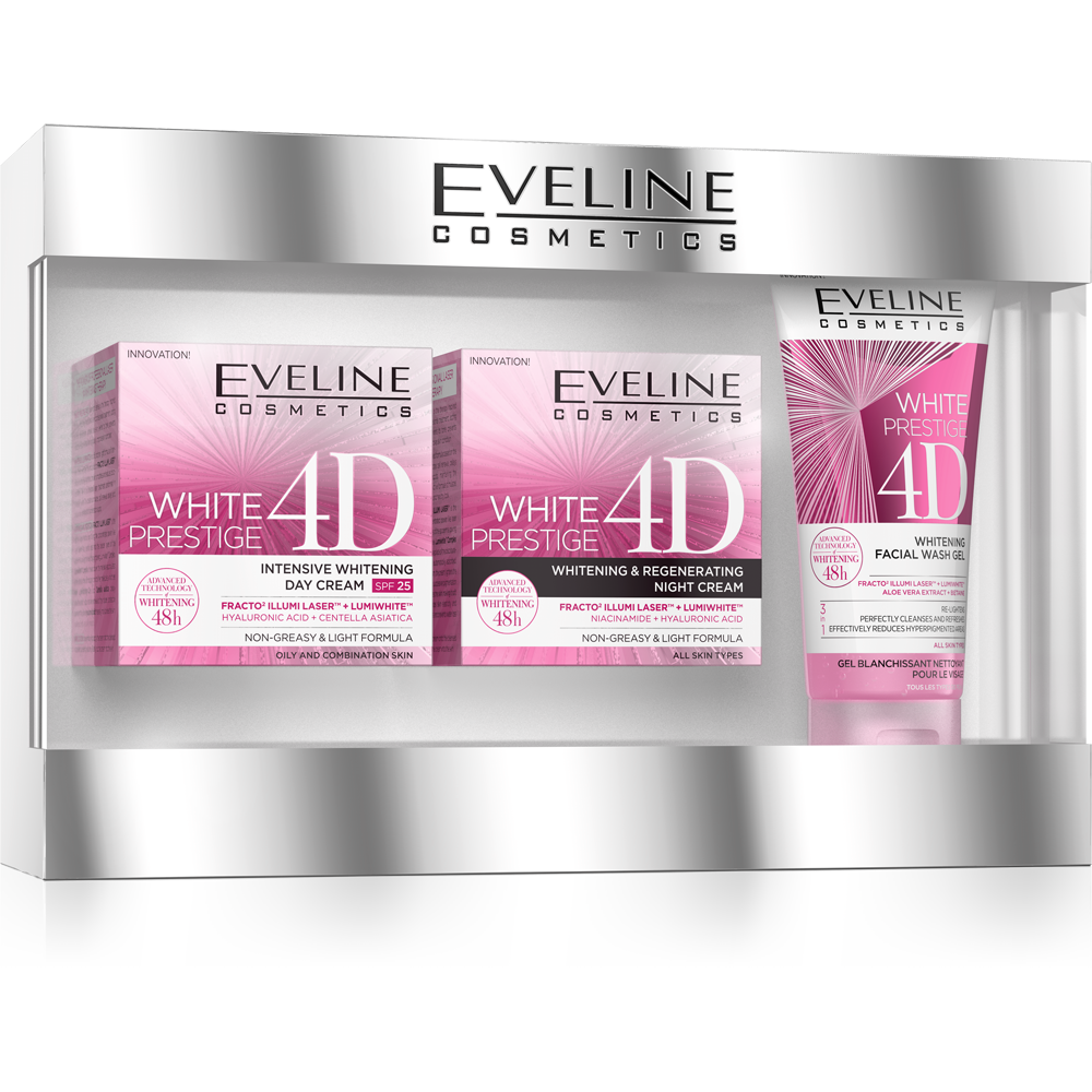 Eveline White Prestige 4D Gift Set Free 100ml Wash