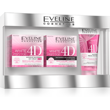 Eveline White Prestige 4D Gift Set Free 100ml Wash