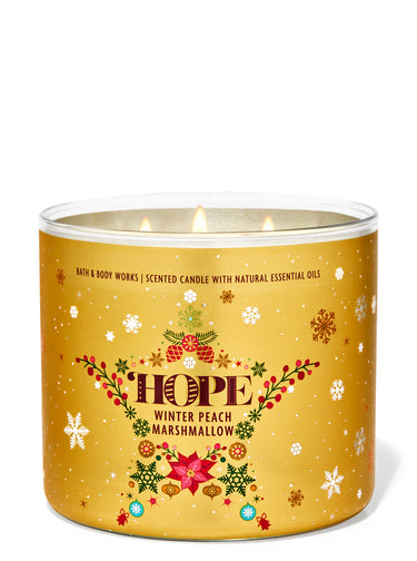 Bath &  Body Works Winter Peach Marshmallow 3-Wick Candle