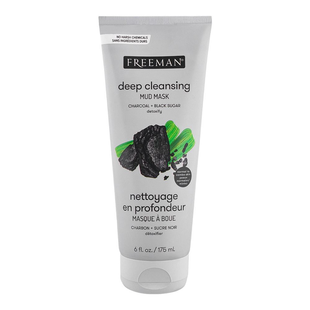 Freeman Detoxifying Charcoal + Black Sugar Mud Mask 175ml