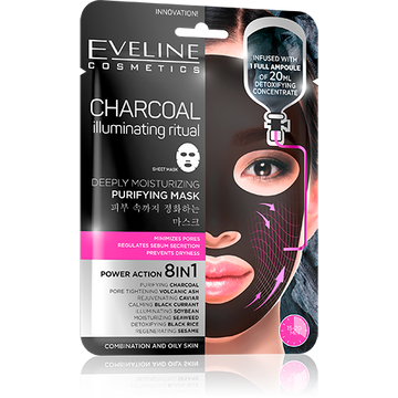 Eveline Charcoal Illuminating Ritul Deeply Moisturizing Purifying Mask
