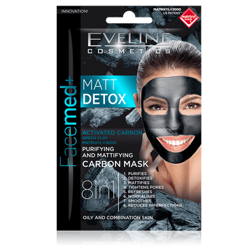 Eveline Facemed+ Matt Detox Carbon Mask 2 x 5ml