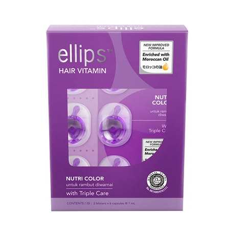 ELLIPS Hair Vitamin Treatment Serum 12 Capsules for Black Silky Hairs