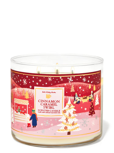 Bath &  Body Works Cinnamon Caramel Swirl 3-Wick Candle